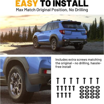 Mud Flaps Splash Guards Mudflaps Fit for Honda Passport 2026 Accessories 4PCS Exterior Tire Fenders Mudguards Kit Vehicle Wheel Liner - Image 6