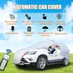 Solar Powered Car Cover for Outdoor Parking – Electric Automatic Retractable Sun Shade,Portable Battery-Powered Heat Shield Fit Sedan SUV Mpv gold-3XXL - Image 2