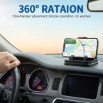 2-in-1 Car Dashboard Phone Mount with Roll-Up License Plate Holder, Adjustable 360° Viewing, Shockproof Anti-Slip Silicone Cradle, No-Installation Dash Stand for All Smartphones - Image 4