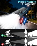 2026 Upgrade 6800Lumen Bike Light for Night Riding,Super Bright 6 LED Headlight,Aluminum 10 Mode Rechargeable Bicycle Light Front and Rear,360°Rotatable Brackt,Waterproof,Runtime 72 hr,Road Shockproof - Image 8