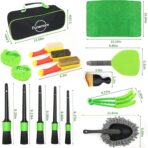 18Pcs Car Detailing Kit, Interior Car Cleaning Kit, Leather & Textile Car Interior Brush, Car Detailing Brush Set with Windshield Cleaning Tool Complete Car Interior Care Kit - Image 2