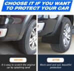 KEYOOG 4 Pcs Mini Size Universal Automobile Mud Flap, Splash Guard, Fit for Sedan, Hatchbacks, Soft Mud Guard of Sediment Resistant, 10.7 in/ 9.1 in/ 0.2 in Front & Rear (Black) - Image 3