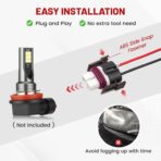 RED WOLF H8 H9 H11 880 881 2 PIN Female Wiring Ceramic Socket Universal Fit for Toyota GMC Chevy Honda Jeep Ford Subaru Dodge Headlight Fog Light Retrofit Pigtail Adapter LED Head Lamp Wire Connector - Image 5