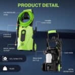 Pressure Cleaner 5000 PSI 2.8 GPM High Power Cleaners with 33ft Pressure Hose, 4 Nozzle and Foam Cannon, for Home, Cars, Fences, Patio (Green) - Image 7