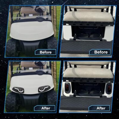 RGB LED Headlight & Turn Signal Kit for EZGO RXV 2008-2015, 12V Golf Cart Street Legal Light Kit with Brake Lights, Horn, Music Sync APP Control, Long-Lasting & Easy Install - Image 6