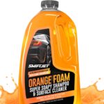 SwiftJet Orange Foam Car Wash Soap – pH Balanced Super Soapy Shampoo & Surface Cleaner – Thick Foaming Suds for Cars, Trucks, SUVs & Boats – Streak-Free Shine, Safe on Wax & Sealant (64 FL OZ)