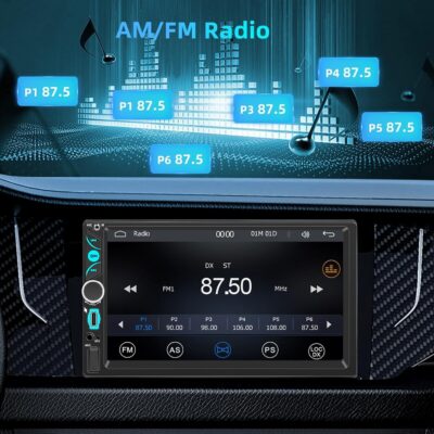 7" Wireless Double Din Car Stereo with Carplay, Android Auto, Bluetooth, Multimedia Car Audio Support Mirror Link, Backup Camera, FM/AM, HD Touchscreen, Aux Input Car Audio Receivers - Image 6