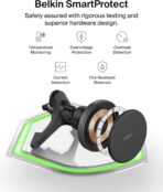 Belkin Wireless Car Charger, Magnetic Car Vent Mount w/ 3.3ft USB C Cable, Qi2 MagSafe Compatible Fast Charging iPhone Charger for iPhone 17, Galaxy S26, Pixel 10, & More - Travel Accessories - Black - Image 8