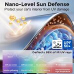 [Upgrade] DooGooCoo Windshield Sun Shade - Small, Sunshade for Car Windshield [Heat Shield & UV Block] Car Sun Shade Protect Interior & Keep Car Cooler Foldable Front Windshield Shade (57x29 Inches) - Image 4