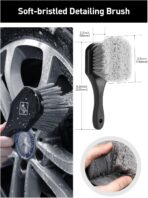 Fantasticlean 6PCS Car Wheel Cleaning Pro Kit, Tire Brush, Soft-bristled Rim Brush, Microfiber Bendable Brush, Double-Ended Detailing Brush, and Detailing Pads, Scratch-Free & Multipurpose - Image 3