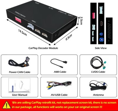 Wireless CarPlay Android Auto Mirroring Upgrade Retrofit Kit, USB Stick Playback, Compatible with Audi A6 A7 C7 2012-2015 with MMI 3G+ Version - Image 8