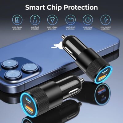 6 Pack USB C Car Charger, Ancekoy 38W Dual USB-C + USB-A Car Charger Adapter Fast Charge PD/QC 3.0 Cigarette Lighter Adapter USB Charger Plug for iPhone 17/16/15/14/13/12/11/Pro Max, iPad, Samsung - Image 6