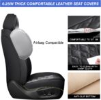 Seat Covers,Car Seat Covers Full Set, Car Seat Covers Front Seats Back Seat Cover,Faux Leather Seat Covers for Cars, Black Car Seat Cover, Waterproof, Non-Slip Car seat Cover, 5Seaters. - Image 2