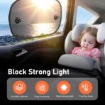 2 Pack Car Window Shades, Universal UV Protection Sunshade for Side Windows, Strong Light Glare Blocking Suction Cup Curtain, Privacy Shield for Baby Sleeping Camping Napping, Fit 98% Most Cars - Image 6