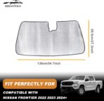 Car Windshield Sun Shade Compatible with Nissan Frontier 2022-2025 Windshield Sunscreen Heat Shield Front Windshield Sun Shade Folding Sunshade UV Protection - Image 7