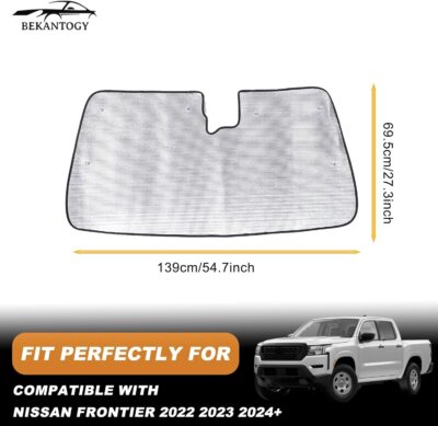 Car Windshield Sun Shade Compatible with Nissan Frontier 2022-2025 Windshield Sunscreen Heat Shield Front Windshield Sun Shade Folding Sunshade UV Protection - Image 7
