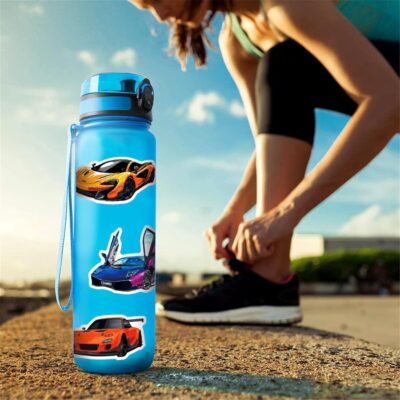 50PCS Super car Stickers for Adult, Racing Car Sticker, Color Waterproof Sports Car Decals, Cool Stickers Suitable for Water Bottles, Laptops, Skateboard,Helmet - Image 6