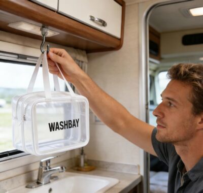 Toiletry Bag, Double Layer Clear Makeup Bag, Large Opening with Handle, Cute Water-Resistant Travel Cosmetic Bag with Double Zipper for Car Essentials - Image 3