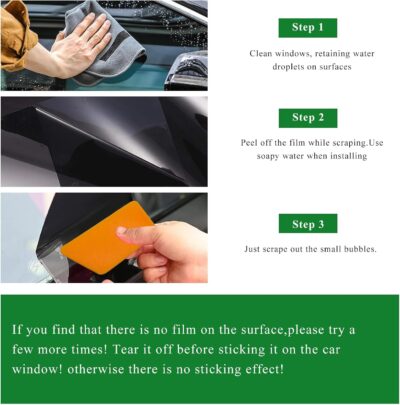 Windshield Tint Strip, 51.18"×7.87" Car Window Sun Visor Tints Film With Scraper, Universal Front Windscreen Heat Control Tint Strip Styling Decoration for Car Truck SUV RV - Image 3