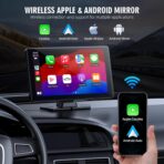 Portable Wireless Carplay Screen, PBYRD 9" Touchscreen with 4K HD Front Camera, Car Stereo with Apple Carplay & Android Auto, Mirror Link/Voice Control/Bluetooth/GPS Navigation-2025 NEW - Image 2