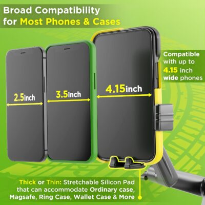 Cell Phone Mount for Truck Phone Holder for Truck Drivers - Heavy Duty Suction Cup + Dashboard Pad, iPhone Holder for Dashboard Window 16.9 inch Long, for iPhone & Samsung, Big Rig Trucker, Black - Image 5