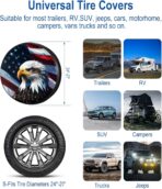 RV Spare Tire Cover with American Eagle USA Flag, Trailer Tire Covers PVC Leather for Truck SUV Wrangler Camper Vehicle Wheel Cover Waterproof Sun Dust Protection 14 inch - Image 7