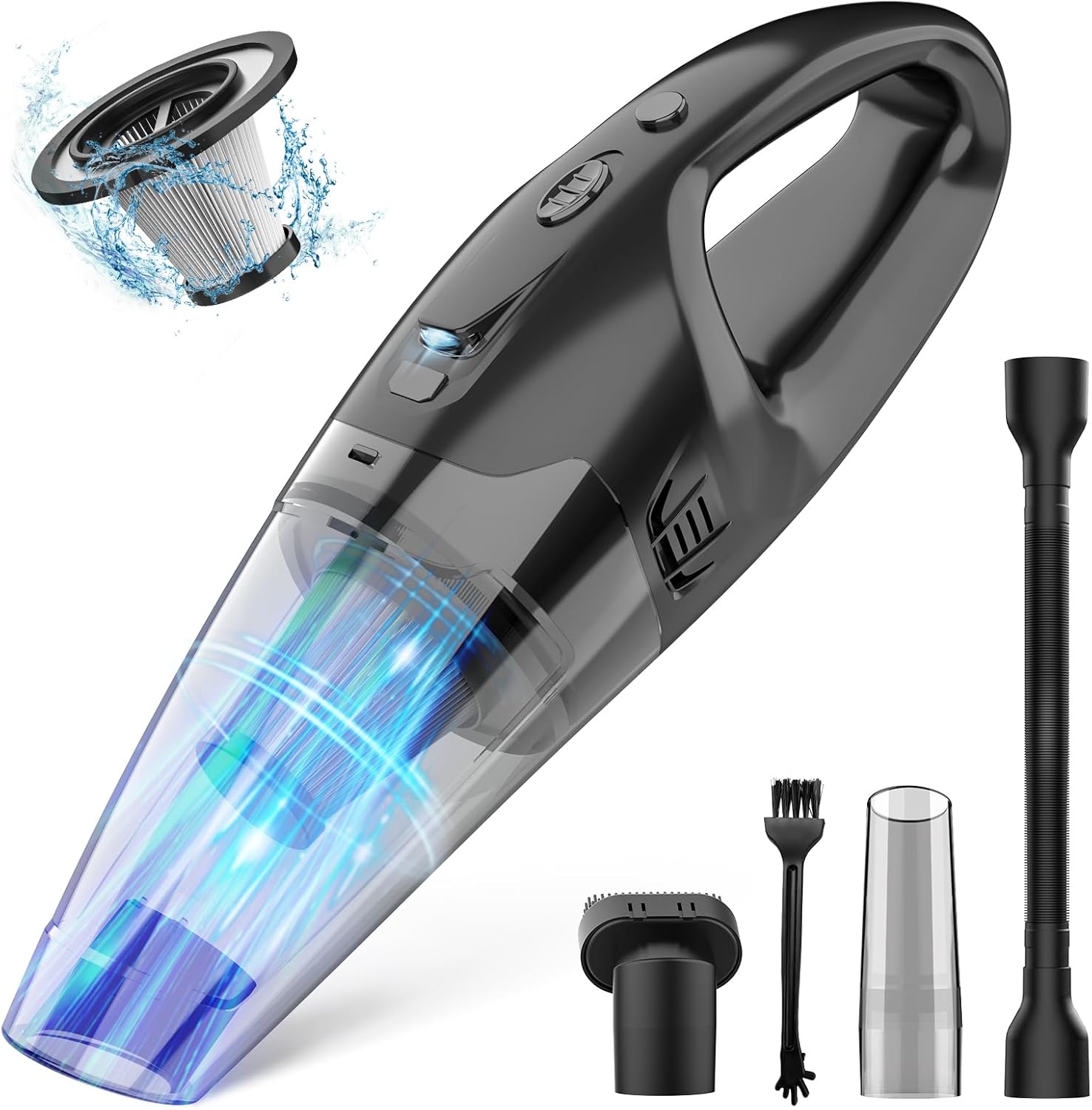 71D0tcP5D9L._AC_SL1500_.jpg 30-Min Runtime Pro Handheld Vacuum Cordless - 1.65lbs Ultra Lightweight, 3-in-1 with LED Light & HEPA Filter, for Car Detailing & Pet Hair (Graphite) - Image 1
