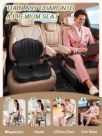 Benazcap Memory Foam Seat Cushion with Lumbar Support Pillow for Office Chair, Car & Gaming Seat, Wheelchair, Ergonomic Design for Sciatica & Tailbone Pressure Relief, Black - Image 5