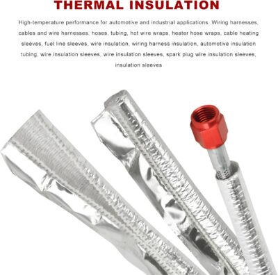 Car Exhaust Heat Shield, 1/4" I.D. × 3 FT Aluminized Sleeving Side Entry High Temp Thermal Barrier, Reflective Heat Protection Fire Sleeve for Automotive Hoses Wire Harnesses Cables - Image 4