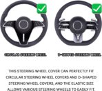 Car Steering Wheel Cover, Silicone Non-Slip Steering Wheel Protector, 13/14/15/16 inch Ultra Thin Steering Wheel Protective Covers for Women Men, Universal Vehicle Accessories (Black) - Image 3