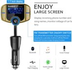 Sumind 2026 Upgraded Wireless Bluetooth Car Adapter FM Transmitter, 1.7'' LCD Display, Flexible Gooseneck, 20W QC3.0&Dual USB Ports, AUX Input/Output for Hands-Free Call, Micro/TF Card(Golden,Normal) - Image 3