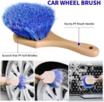 Wontolf 62'' Car Wash Brush with Long Handle, Scratch-Free Soft Bristles Sturdy Car Wash Mop Kit, Complete Car Cleaning Brush Kit Wash Mitt Towel Windshield Squeegee Wheel Tire Brush for Car Truck RV - Image 5