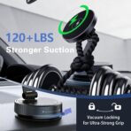 for MagSafe Car Mount Charger, 15W Fast Wireless Charging, Vacuum Suction Magnetic Car Phone Holder for iPhone & Android, 360° Adjustable Cell Phone Holders for Your Car Dashboard/Windshield - Image 5