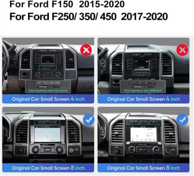 10.33" Android 13 Car Stereo for Ford F150 F250 F350 F450 (2015-2020) - 4G+64G, Wireless CarPlay Android Auto with 1600x720 QLED, BT 5.4, 5G WiFi, Plug & Play Radio (Fits 8" OEM Screen) - Image 2