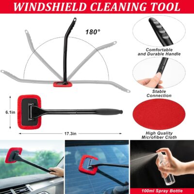 39Pcs Car Wash Cleaning Kit with Foam Gun Sprayer Detailing Brushes Collapsible Bucket Windshield Cleaning Tool Tire Brush Towels Complete Interior Exterior Detailing Set for Car - Image 4