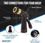 SwiftJet Car Wash Foam Gun + Microfiber Wash Mitt - Foam Cannon Works with Any Soap - Garden Hose Car Foam Sprayer - Car Wash Kit - Car Accessories Foam Blaster (Blue Foam Gun with Mitt) - Image 6