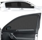 Car Window Shades for SUV - 4 Pack Stretchy Sun Shade Mesh Side Car Window Screen Covers for Camping Family Baby Pet Anti-Mosquito Privacy Protection When Parking