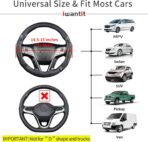 Iwantit® Car Steering Wheel Covers with 3D Silicone Honeycomb for Men,Anti-Slip Design and Breathable Fabric,Universal Fit 14.5-15 Inches (Full Black) - Image 4
