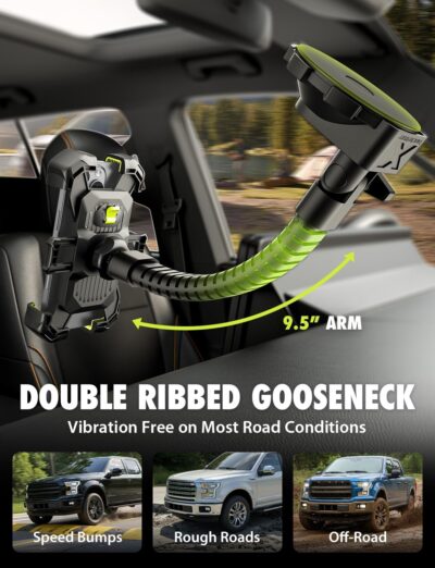 Bracketron X-Lock Heavy-Duty Car Phone Holder Mount for Truck - Phone Holders for Your Car with 4-Point XGrip Security for Windshield & Dash - Compatible with iPhone & Android - Image 3