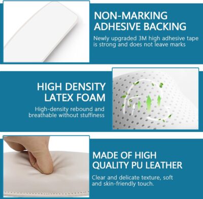 wuyaoyao 2PCS Car Door Armrest Pads, Soft Leather Elbow Pad Arm Rest for Car, Comfortable Car Knee Cushion, Automotive Elbow Leg Thigh Support Cushion Pillow, Interior Car Accessories (Beige) - Image 3