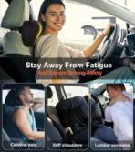 2Pcs Car Neck Pillow, Super Soft Du-Pont Bio Cotton Neck Pillow for Driving, Suede Fabric Car Headrest Pillow, Make Your Driving More Comfortable, Suitable, Traveling (Interstellar Black) - Image 2