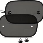 2 Pack Car Window Shades, Universal UV Protection Sunshade for Side Windows, Strong Light Glare Blocking Suction Cup Curtain, Privacy Shield for Baby Sleeping Camping Napping, Fit 98% Most Cars