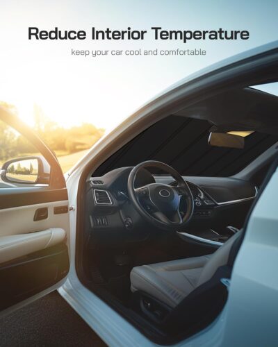 Windshield Sun Shade for Ram 1500 2019-2025 with 5 Inch Wide Sensor. Reflective Aluminum Film Front Window Sunshade - BLAZBLOCK - Image 5