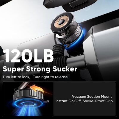 Phone Holders for Your Car, Car Phone Holder for Magsafe [Upgraded Strongest Suction & Magnetic] 360° Adjustable Magnetic Car Phone Mount for Your Car/Gym/Mirror Mount for iPhone & Android | Best Gift - Image 3