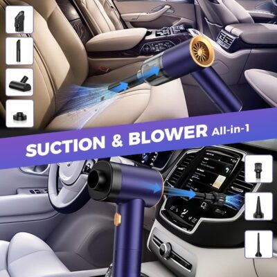 Vizeusvac Handheld Car Vacuum Portable Cordless,18000PA High Power Vacuum Cleaner with Brushless Motor.7 in 1 Mini Hand Held Vacuum Rechargeable AirDuster/Blower for Car,Home,Ofice,Pet - Image 4