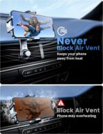 eSamcore Car Vent Phone Mount, Car Phone Holder Mount with Swing Arm Air Vent Clip Car Mount Cell Phone Holder Car for iPhone 17/16/ 15/14/ 13 Pro Max & All 4.7" - 6.9" Android Smartphone - Image 2