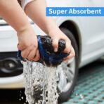 Microfiber Car Cleaning Cloths,1200 GSM Ultra Thick Microfiber Towels for Cars, Soft Car Drying Towel for Washing, Polishing and Auto Detailing 16'' x 16'' (3 Pack) - Image 4