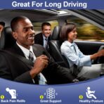 BYMECOST Lumbar Support Pillow for Car, Memory Foam Car Seat Back Support Pillow for Driving, Back Cushion with Strap for Pain Relief, Ergonomic Back Cushion for Office Chair, Wheelchair (Black) - Image 3