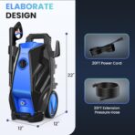 5000PSI 4.0GPM Heavy Duty Electric Pressure Washer with 33 FT Extension Hose, 4 Quick Connect Nozzles and Foam Cannon for Cars/Fences/Driveways/Patios/Home Cleaning, Blue - Image 6