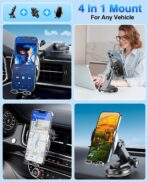 Wireless Car Charger,Mosurr 15W Auto Clamping Phone Holders for Your car fit for iPhone 16 15 14 Mini Pro Max, Samsung Galaxy S25 Ultra S24 S23+, etc, Fathers Day for Gifts (Sliver) - Image 6